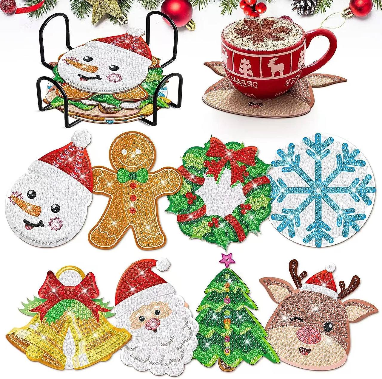 Christmas Coasters Diamond Painting Kit (no non slip pad included)